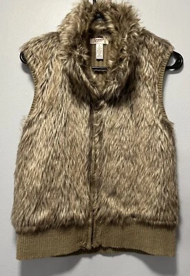 Chaleco suéter con cremallera completa de piel sintética Arizona Jeans Co para mujer talla M Foto 1 de 3