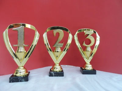 FDPOKALE Sport Pokal Pokale 3er Serie gold mit echter Gravur NEU