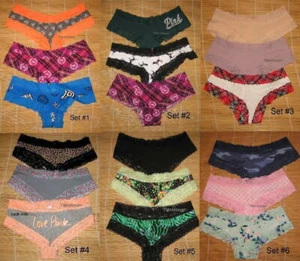 Juego de bragas rosas Victoria's Secret de altura baja descaradas pequeñas S que eliges - Imagen 1 de 8