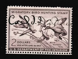 RW20 Blue Winged Teal Ducks Duck Stamp Used Cv15.00 - Picture 1 of 1