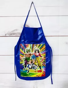 Dragon Ball Boys Kids Blue Vinyl Bib Apron Cooking Crafts Handmade - Picture 1 of 5