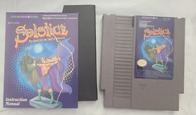 Vintage NINTENDO - SOLStice - Video GAME - NES - Case & Booklet - TESTED/WORKING