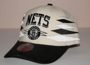 Mitchell & Ness BROOKLYN NETS Snapback Hat Pro Crown Cap OFF WHITE DIAMOND *V5 - Picture 1 of 8