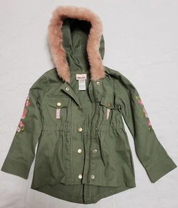 LITTLE LASS Faux Fur Lined Hood Coat Jacket Girls Size 4 - Picture 1 of 6