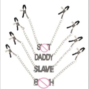 Clip de cadena de metal para pezón esclavo papá 4 TIPO pinzas para pezones letras para pezones clips - Imagen 1 de 21