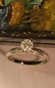 Vintage 14kt Weißgold 0,5 Karat natürlicher Diamantring - Bild 1 von 11