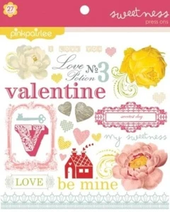 Rosa Paislee SWEETNESS Press Ons 27 Stück 6x6 Rub-Ons Blatt Valentinstag Liebe - Bild 1 von 1