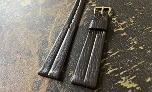 Correa de reloj vintage muy flexible genuina Saddle 19 mm estampada NOS años 50/60 - Imagen 1 de 4