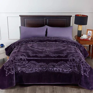 Embossed Luxury Mink Blanket Korean Fleece Plush Bed Blankets Quilt 85x95'' 9LBs - Picture 1 of 91