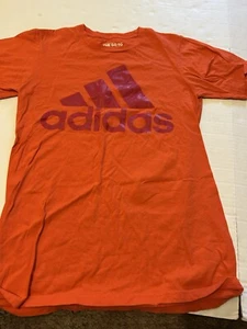 Adidas T-Shirt Erwachsene Small Spellout Logo Orange Classic Gebraucht M32 - Bild 1 von 3