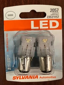 SYLVANIA 2057 WHITE 6000K LED 2 BULBS - Picture 1 of 1