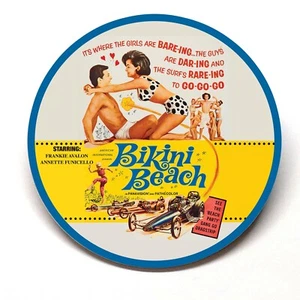Bikini Beach Frankie & Annette Souvenir Advertising Pocket Mirror - Picture 1 of 2