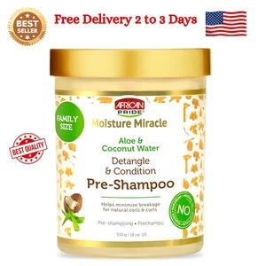 African Pride Moisture Miracle Aloe & Coconut Water Pre-Shampoo - Helps Minimize - Picture 1 of 6