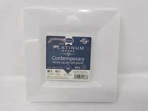 6.5" 16.5cm Premium Square White Plastic Plate Reusable Plates Party Picnic BBQ - Picture 1 of 4