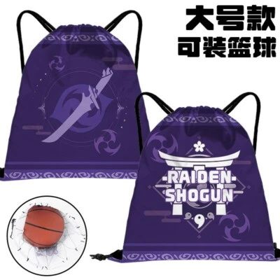 Mochila Anime Genshin Impact CORDÓN Escuela Gimnasio Baloncesto Bolsa Paquete Deportivo Foto 1 de 3