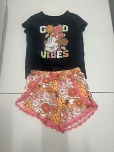 Disney Princess Girl's 2 Piece Woven Short Sleeve and Short Set - Picture 1 of 5