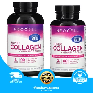 NEOCELL Super Collagen, + Vitamin C & Biotin Capsules, 2 Sizes - Picture 1 of 22