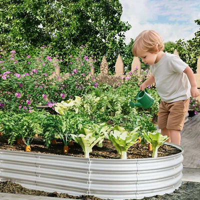 8x4x1ft Raised Garden Bed Kit, Heavy Duty Galvanized Planter Beds for Outdoor - Image 1 of 4