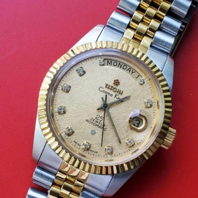 VINTAGE  MEN  TITONI  DAY DATE   AUTOMATIC  COSMO KING   ROTOMATIC   SERVICED - Image 1 of 4
