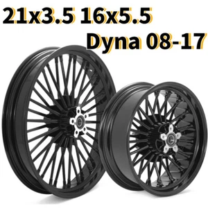 21x3.5 16x5.5 Fat Spoke Wheels Rims for Harley Choppers Dyna Low Rider FXDL FXDF - Bild 1 von 7