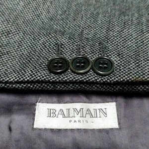 Vintage Balmain Paris all worsted bespoke classic suit jacket blazer 40R 42R - Picture 1 of 11