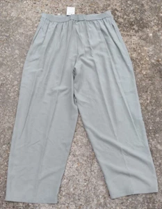 Folio Saks 5th Avenue Silk Pants Unlined Wide Leg Pockets Vtg Gray size 2X new - Picture 1 of 12