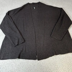 Eileen Fisher Strickjacke vorne offen braun 3X 100% Wolle Strick leise Luxus - Bild 1 von 6