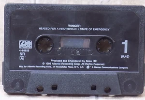 WINGER - HEADED FOR A HEARTBREAK (Cassette Single, 1988, Atlantic) 4-88922 - Picture 1 of 2