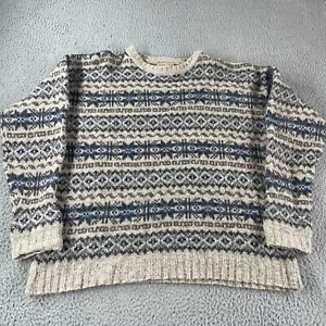 Woolrich Men’s Wool Blend Crewneck Knit Pullover Sweater Multicolor XL Snowflake - Picture 1 of 9