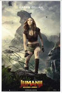 Tarjeta autógrafa firmada a mano por Karen Gillan Jumanji 8x5 certificado de autenticidad - Imagen 1 de 2
