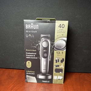 Braun All-in-One 9 Kit Tagliabordi 13 in 1 EasyClick Accessori AIO9440 Grigio (7222) - Foto 1 di 4