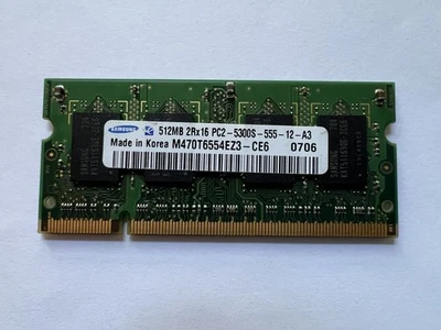 Samsung PC2-5300S 512 MB SO-DIMM 555 MHz DDR2 Memory (M470T6554EZ3-CE6) - Image 1 of 2
