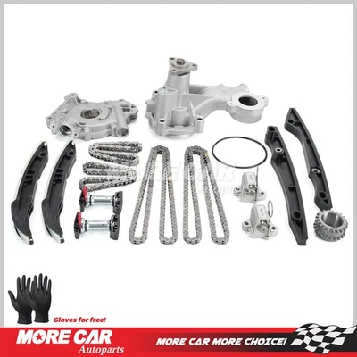Kit de cadena de distribución bomba de aceite bomba de agua para Ford F-150 Mustang 2015 2016 2017 5,0 L Foto 1 de 4