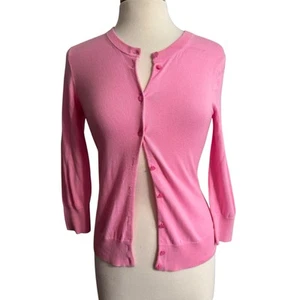 J. Suéter Cárdigan Crew Factory Rosa con Mangas 3/4 Talla Pequeña - Imagen 1 de 4