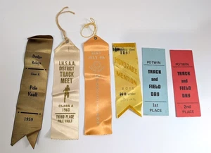 Konvolut 6 Vintage Leichtathletikbänder Stummel 1959 Stabhochsprung, 1960 Gleiselche - Bild 1 von 5