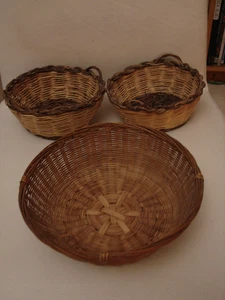 Brotkorb, Brotkörbchen, 3 Stück , offen, geflochten, Landhausstil zum Servieren - Bild 1 von 8