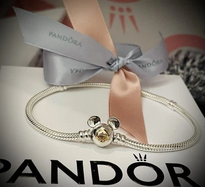 Auténtico Brazalete Pandora Disney 100º SS y 14k Aniversario Dije 592514C00 8.3 Foto 1 de 4