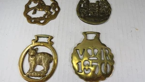 VINTAGE PFERD MESSING AUS ENGLAND Messing Pferd SET 4 Medaillon Vintage - Bild 1 von 5