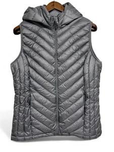 32Heat Packable Quilted Hooded Vest Jacket Womens XL grey - Picture 1 of 7