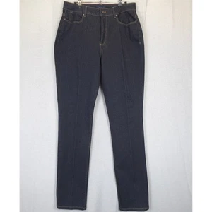 Talbots Dark Wash Blue Denim Jeans Schlankmacher Damen 14L Komfort Stretch 5 Pocket - Bild 1 von 12