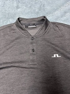 J Lindeberg Polo Golf Shirt Men’s S Gray Double Side Logo Preppy Lightweight EUC - Picture 1 of 9
