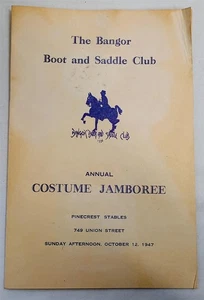 Vintage 1947 Bangor Boot and Saddle Club Program Maine Equestrian Horse - Picture 1 of 8