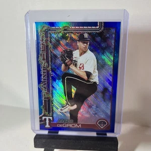 2025 Topps Holiday Texas Rangers Jacob DeGrom Blue Glitter Parallel - Picture 1 of 3