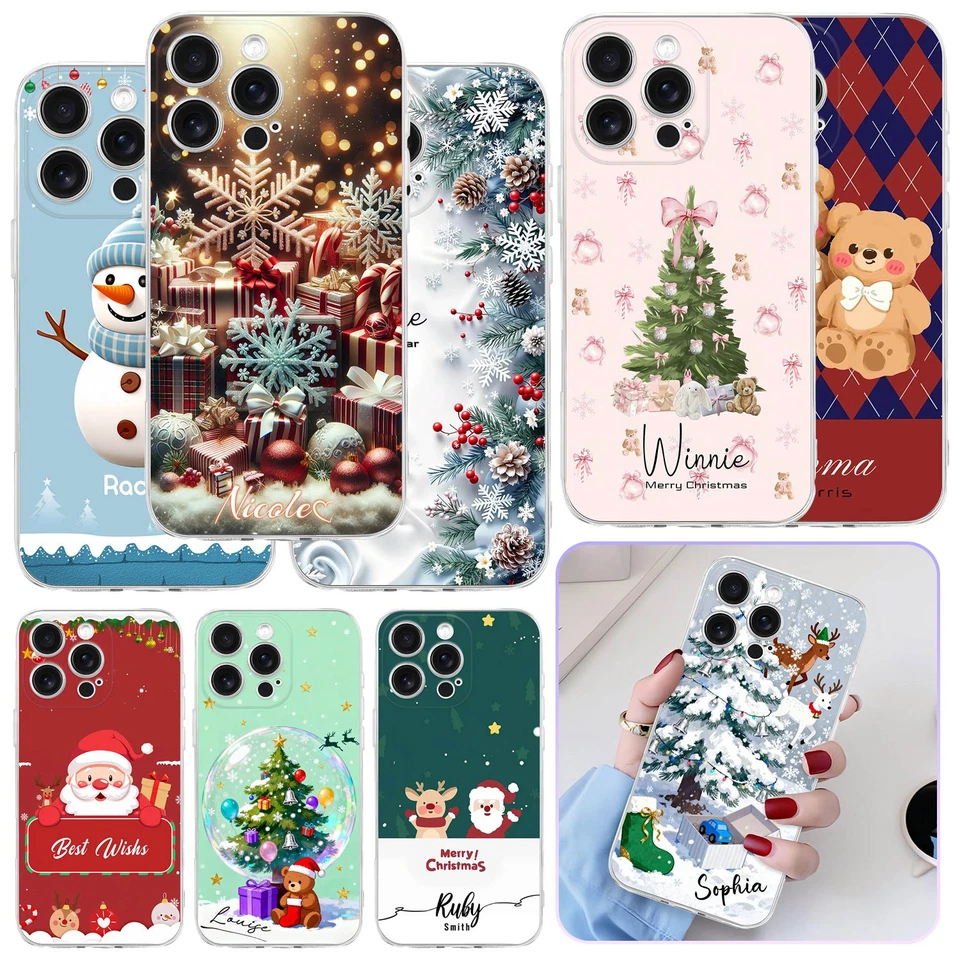 Capa telefone personalizada Natal para iPhone 17 16 15 Pro 14 13 Air silicone - Imagem 1 de 4