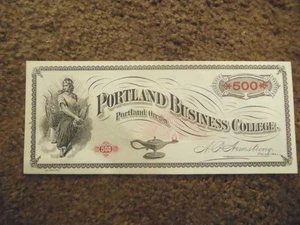 PORTLAND BUSINESS COLLEGE CIRCA 1910 1 PRACTICE NOTE VARIETY 2 ARMSTRONG - Picture 1 of 2