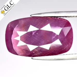 💎 Cojín 23.20ct CERTIFICADO GLC NATURAL PÚRPURA ROJO RUBÍ - sin calefacción, gema de Guinea - Imagen 1 de 5