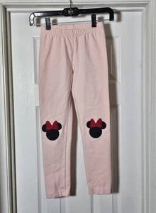 Hanna Andersson X Disney Minnie Mouse Leggings Girls Size 8 Pink Mouse Ear Knees - Picture 1 of 5