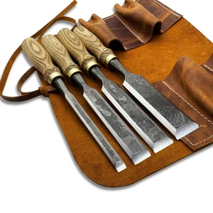 Wood Carving Chisels – Hand-Forged 52100 Steel Blades, Ash Handles, Woodworking - Picture 1 of 11
