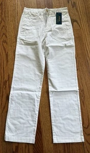 NEW Polo Ralph Lauren Big Boys Straight Fit Stretch Twill Pant White Size 12 - Picture 1 of 4