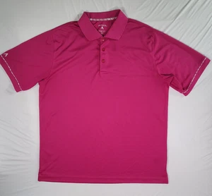 Antigua Mens Polo Shirt Golf Large Desert Dry Xtra Lite Short Sleeve Fuchsia - Picture 1 of 10
